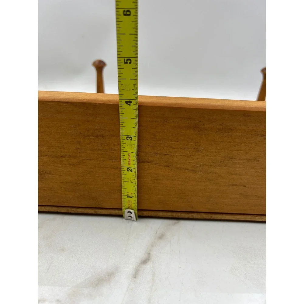 Vintage Wood Lighthouse Wall Shelf with Pegs Coastal Nautical Home Decor